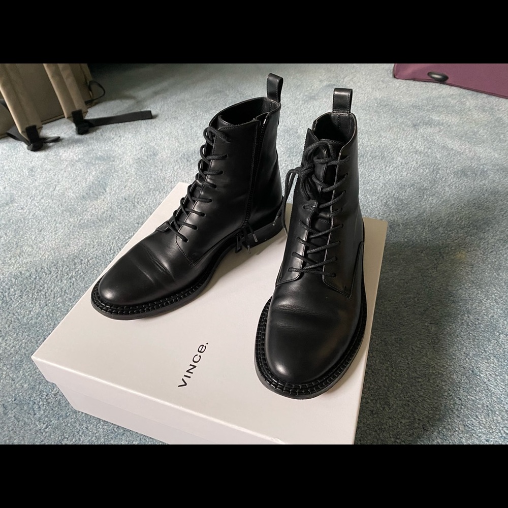 Vince black artisan boots